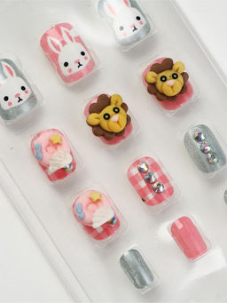 Детские накладные ногти «Снежный зайчик», 12 шт.