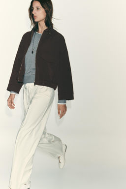 WIDE-LEG TROUSERS WITH DOUBLE WAISTBAND - Zara фото 2