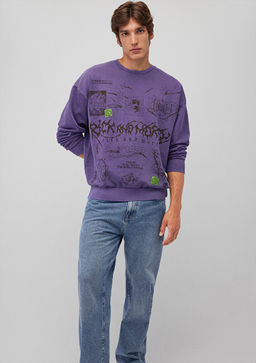 Rick and Morty Bask?l? Mor Sweatshirt - Mavi фото 2