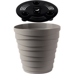 Цена за 2 шт. Кашпо для цветов пластиковое 1,4л d-14,5см "Бархан" Серый жемчуг