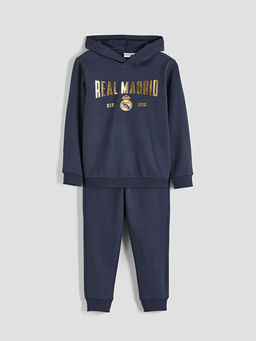 Kap??onlu Real Madrid Bask?l? Erkek ?ocuk E?ofman Tak?m