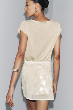 SEQUIN KNIT MINI SKIRT - Zara фото 3