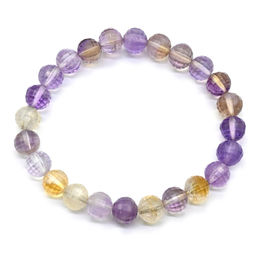 Браслет из аметрина шарик граненый 8мм, 16см