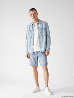 Loose Fit Erkek Jean G?mlek