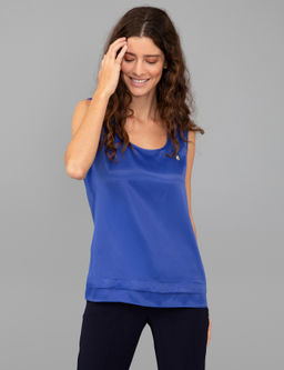 Sax Saten Kolsuz Bluz