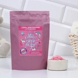 Подарочный набор косметики Подарочек для тебя пена для ванны 250 мл, соль для ванны 200 г, ЧИСТОЕ СЧАСТЬЕ  фото 3