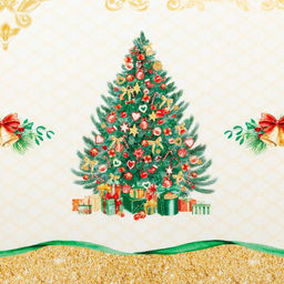 Скатерть новогодняя «Этель» Golden Christmas, 150×180 +/-3 см с ГМВО, 100% хлопок, 190 г/м²