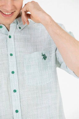 U. S. Polo Assn / Мужская зеленая рубашка с длинным рукавом - U.s. polo assn фото 7