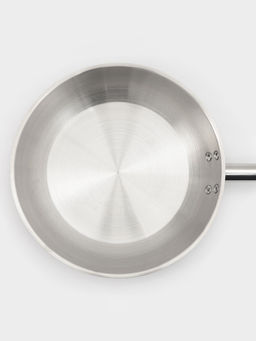 Сковорода Hanna Knövell, d=30 см, h=6 см, толщина стенки 0.6 мм, индукция, дно al+fe+al, нержавеющая сталь, серебристая