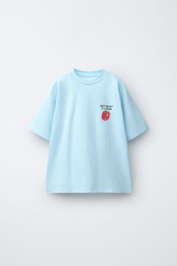 CAMISETA ESTAMPADO PIMIENTO / Azul / Blanco