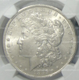 1 доллар 1885 года О США Доллар Моргана (в слабе NGC MS 63)