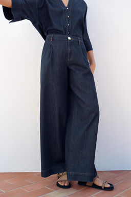 HIGH-WAIST WIDE-LEG TROUSERS WITH DARTS - Zara фото 2