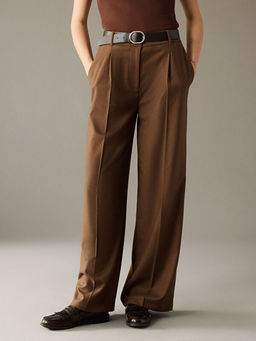 Beli Kemerli Geni? Pa?a Kad?n Pantolon