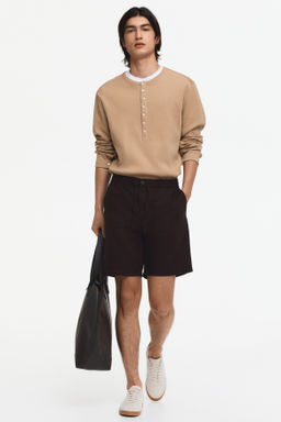 Pantal?n corto en mezcla de lino Regular Fit - H&m фото 10