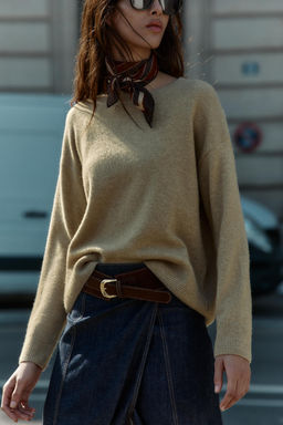 PLAIN KNIT WOOL SWEATER - Zara фото 2