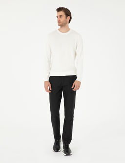 Siyah Slim Fit Kanvas Pantolon