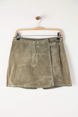 Bej Suet Gorunumlu Denim Sort Etek TWOAW26SR00040