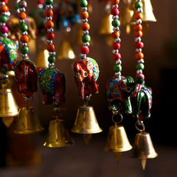 Интерьерная подвеска с колокольчиками Милые слоники 16х16х60 см Микс - Simaland фото 2