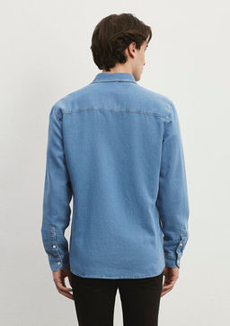 Denim Gomlek - Mavi фото 3