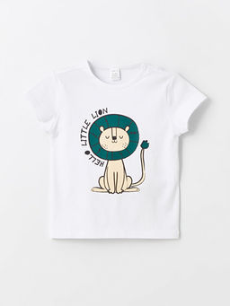 Bisiklet Yaka Desenli K?sa Kollu Erkek Bebek Pijama ?st