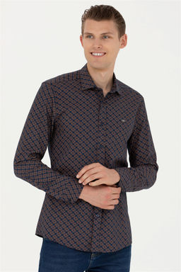 Мужская темно-синяя рубашка с длинным рукавом - U.s. polo assn фото 10