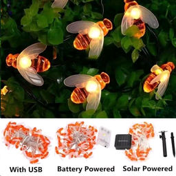 Гирлянда с питанием от солнечных элементов Пчелка / FN-703 /уп 50/ 5 метров 50 ламп