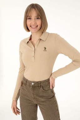 Женский базовый свитшот песочного цвета Неожиданная скидка в корзине - U.s. polo assn фото 3