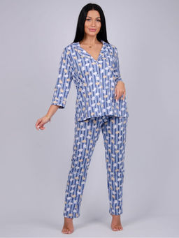 Пижама, домашний костюм ДК-515-зайцы голубой - Ihomelux фото 2