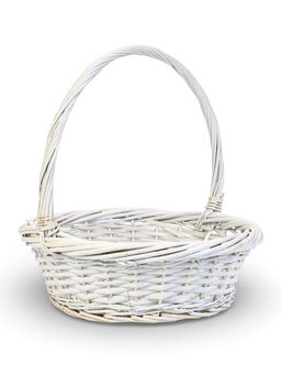 Корзина плетёная для хранения Brisa, с ручкой, белая, набор 3 шт.