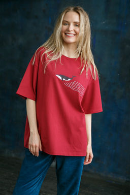 Футболка женская Whale Bordo - Captain's mate фото 5