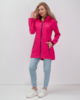 Парка спортивная женская с капюшоном softshell розового цвета 9568R - Mtforce фото 23