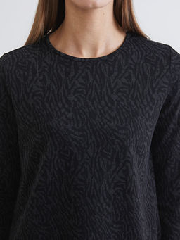 Bisiklet Yaka Desenli Kad?n Ti??rt