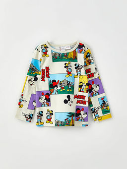 Bisiklet Yaka Uzun Kollu Mickey Mouse Bask?l? Erkek Bebek 2li Pijama Tak?m? - Waikiki фото 2