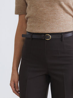 Beli Kemerli Geni? Pa?a Kad?n Pileli Pantolon