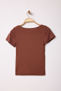 Trendyolmilla Siyah Buzgu/Drape Detayl? Fitted/Vucuda Oturan Orme Bluz TWOSS25BZ00278  фото 7