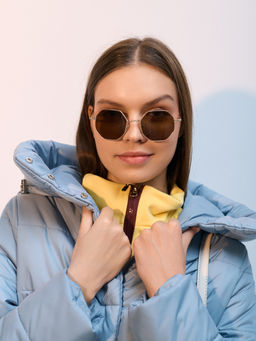 Пальто демисезонная "Анель" голубой