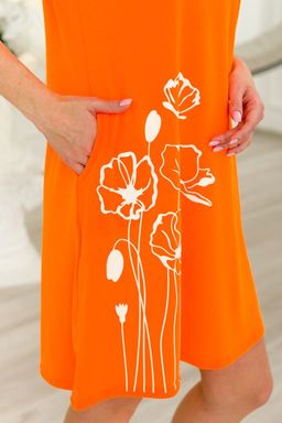 Туника женская из кулирки с лайкрой Маки оранж - Амадэль фото 6