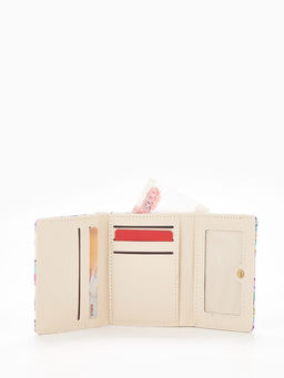 Кошелёк женский на кнопке, 10.5?2.5?8.5 см, с цветочным принтом, разноцветный