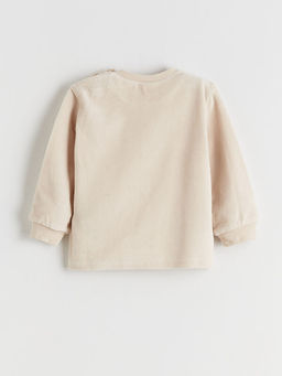 Bask?l? K?z Bebek Sweatshirt ve Pantolon 2li