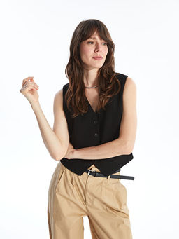 V Yaka Kad?n Klasik Yelek