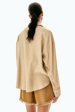 Camisa cargo oversize en mezcla de lino - H&m фото 5