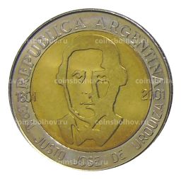 1 песо 2001 года Аргентина  200 лет со дня рождения Хусто Хосе де Уркиза