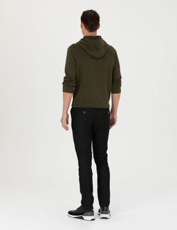 Siyah Slim Fit Kanvas Pantolon