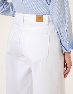 Beyaz Flare Cropped Kanvas Pantolon - Pierre cardin фото 8