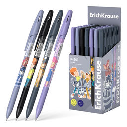 Цена за 50 шт. Ручка шариковая ErichKrause R-301 Stick&Grip Простоквашино 0.7, цвет чернил синий (в коробке по 50 шт.)