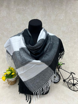 Платок из кашемира и шерсти, цвет синий