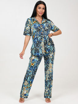 7 ПИЖАМНЫЙ ЖЕНСКИЙ КОСТЮМ (брюки) (Бирюза (змея)) - А-дина фото 3