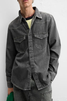WESTERN DENIM SHIRT WITH POCKETS - Zara фото 32