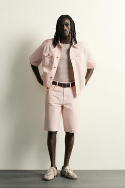 BERMUDA DENIM RELAXED FIT / Rosa