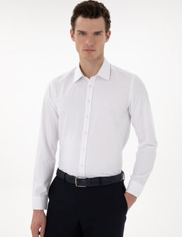 Beyaz Slim Fit Uzun Kollu G_mlek